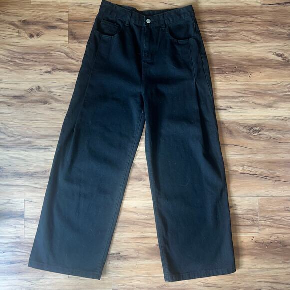 Dazy Black High Rise Wide Leg Denim Jean Pants Size Medium - Picture 1 of 6